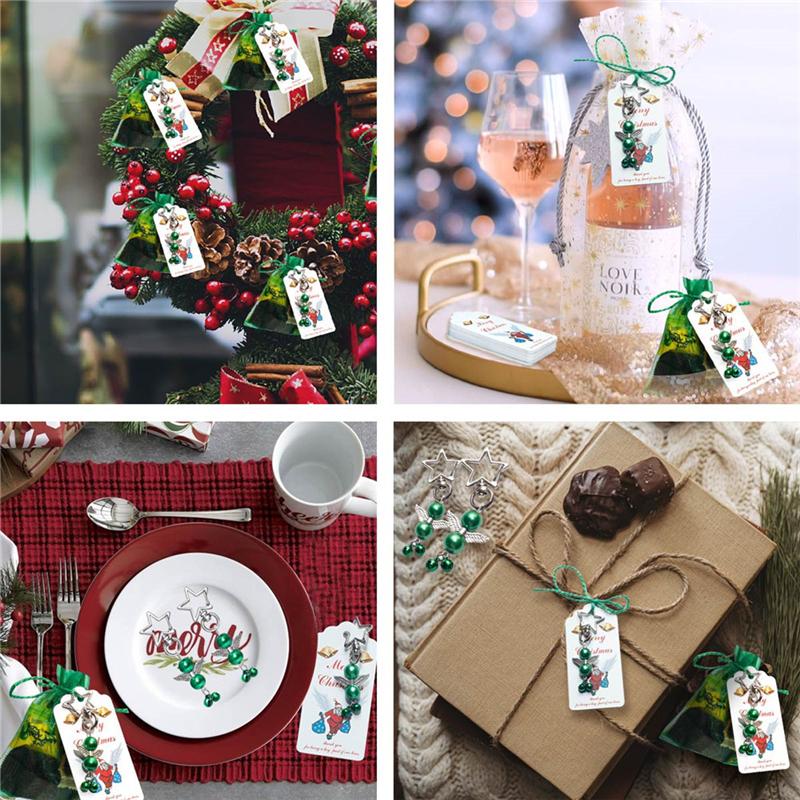 20/40ks Angel Star Spona Přívěsek Vánoční Dárková taška Santa Tag Karta Klíčenka Ornamenty Dekor