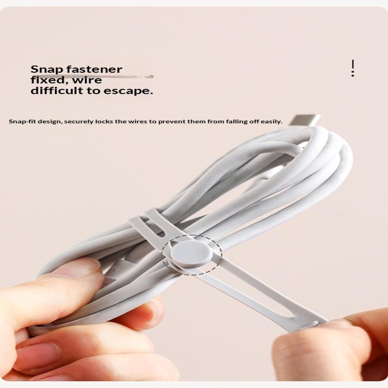 10 Pcs Creative Silicone Cable Organizer Data Cable Headphone Cable Storage Charging Cable Sorting Multifunctional Winder Strap