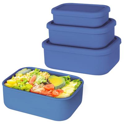 Contenedores de Almacenamiento de Alimentos de Silicona de 3 Tamaños Contenedor Bento para Almuerzo de Silicona de Cáscara Dura con Tapas Apto para Microondas Lavavajillas Congelador