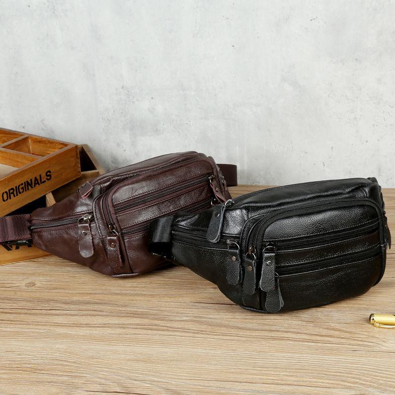 Herren Echtleder Umhängetasche Bauchtasche: Multifunktionale Hüfttasche mit großer Kapazität zum Laufen und für die Arbeit