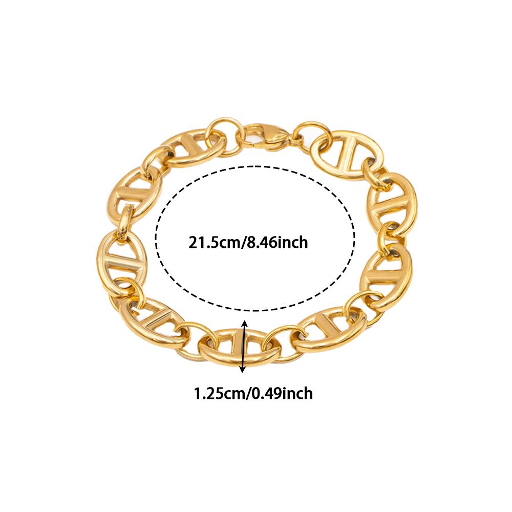 Unisex Chain Bracelet Silver and Gold Color - Simple Stainless Steel Jewelry Link Chain for Men, Hypoallergenic Gift