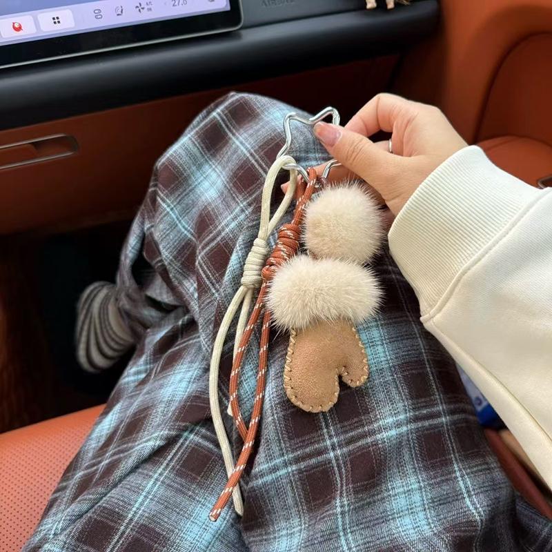 Ladies' Bag Pendants Faux Fur Mini Gloves Cute Kawaii Sweet Bag Accessories Multifunctional High-quality Backpack Pendant