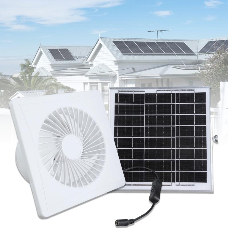 Solar Ventilation Fan 8W Panel Outdoor Shed Window Air Distribution Blower