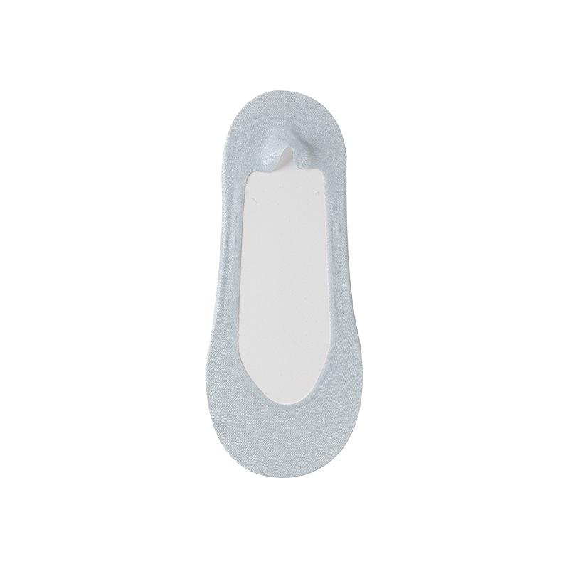 Female Summer Ultra Thin Leisure Solid Color Light Mouth Silicone Non Slip Non Fall with Ice Silk Boat Socks