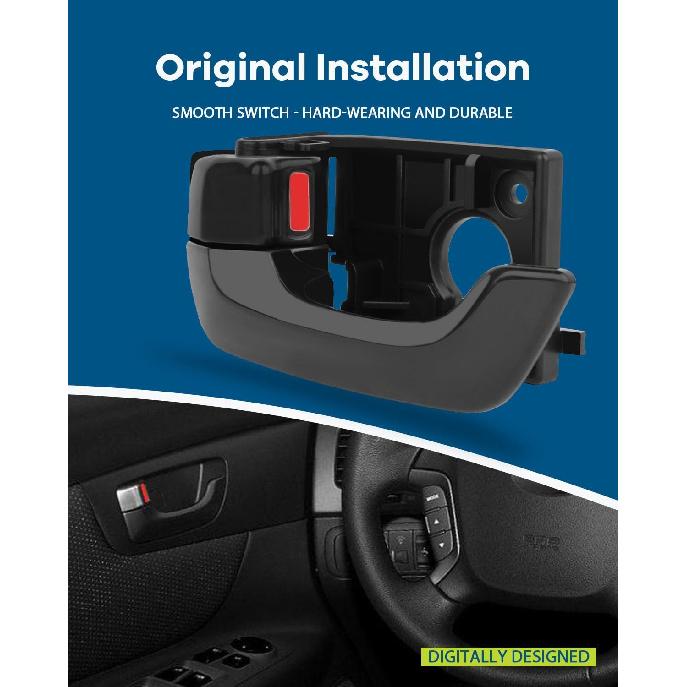 LUJUNTEC Interior Front Driver Left Door Handle Replacement for 2006 2007 2008 2009 2010 for Kia Optima Replace OE 82610-2G000K2 Black