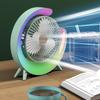 USB Personal Fan 3 Speeds Small Cooling Fan with Colorful Light Portable Table Fan for Home Office Bedroom Dorm Summer Gift