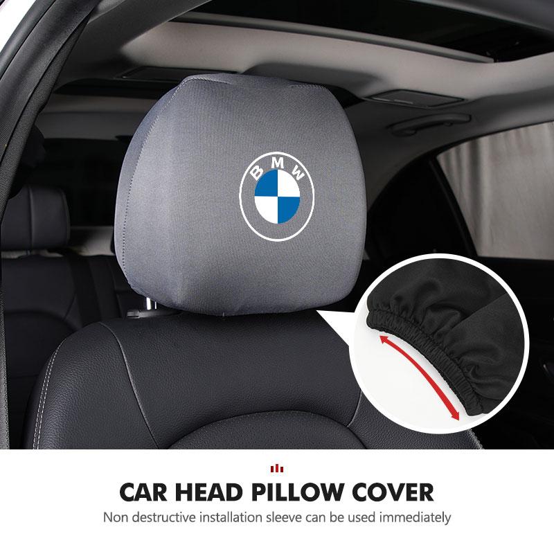 QAED6 For BMW Car Seat Headrest Pillow Cover Dust Dirty-proof Protective Cover Accessories E46 E90 E60 F10 E39 F30 E36 E87 E90 E30 E53