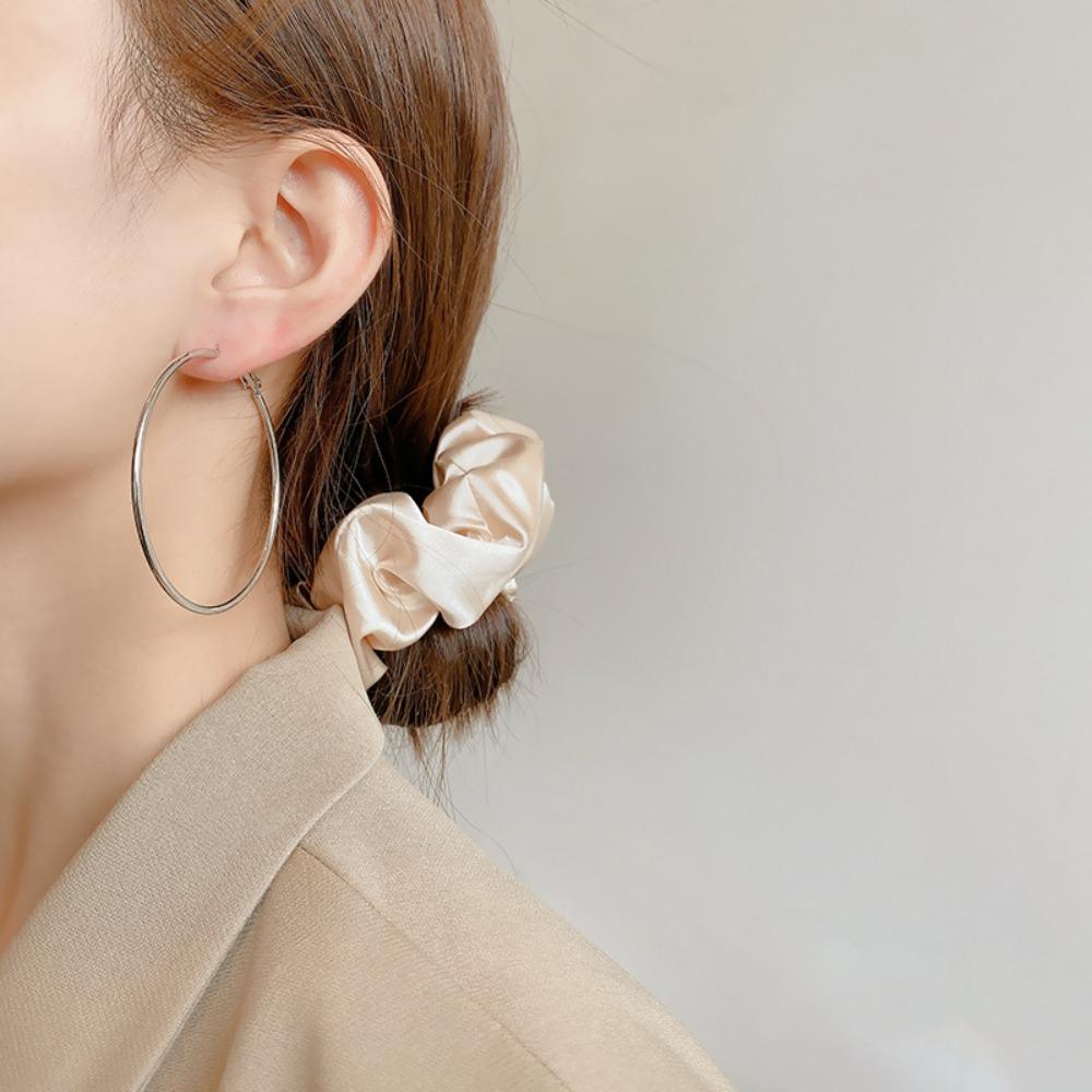 Simple Exaggerated Large Circle Hoop Earrings for Women Personality Trendy Plain Ring Earrings Jewelry Multiple Sizes Available