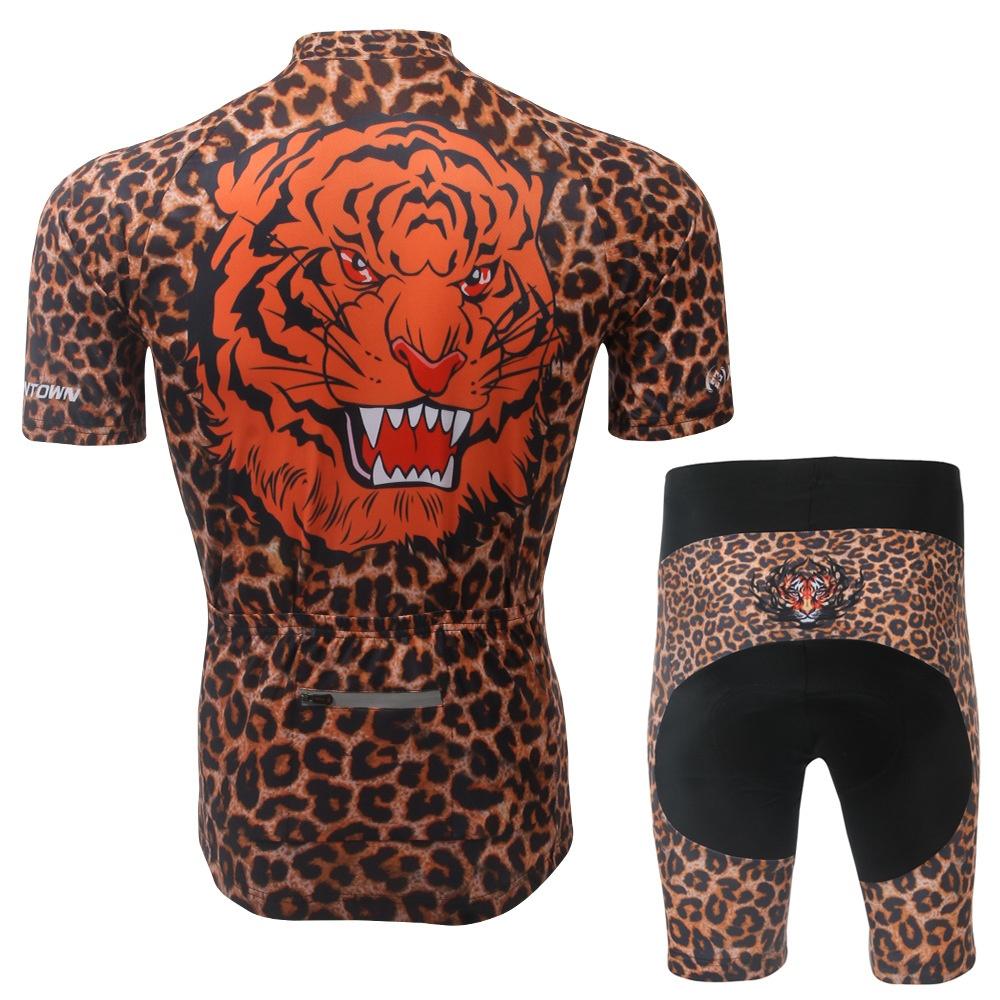 Summer Riding Bicycle Cycling Clothing Set Leopard with Tiger Print Sport Jerseys Bicycle Clothes