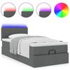 Vidaxl Struttura Letto Ottoman con Materasso, Grigia, 100x200 cm, Tessuto