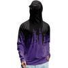 Men’s Summer Long Sleeve Hooded T Shirt Quick Dry Print Lightweight Sun Sports Fishing Gym Top