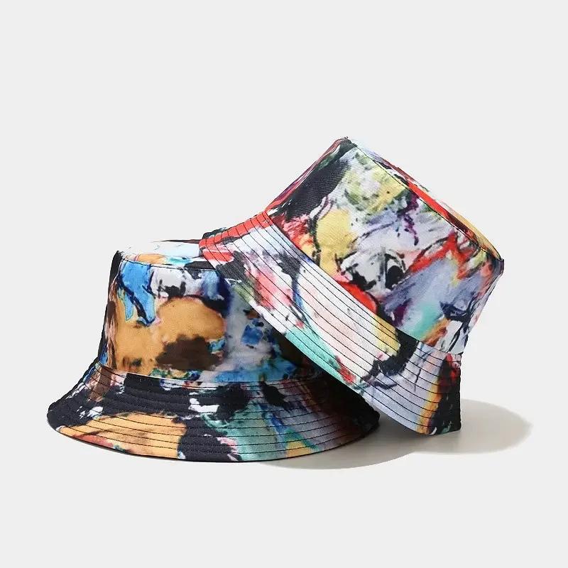 Spring and Summer Cotton Print Bucket Hat Fisherman Hat Outdoor Travel Sun Cap for Men and Women 121