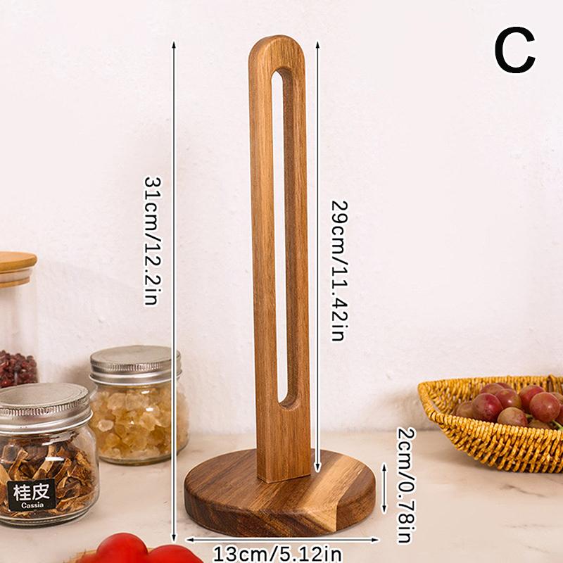 

Деревянный держатель для бумажных полотенец Кухонная перфорированная стойка для хранения рулонной бумаги Ленивая тряпка Пластиковая пленка Пакет Стойка для хранения Кухонные аксессуары