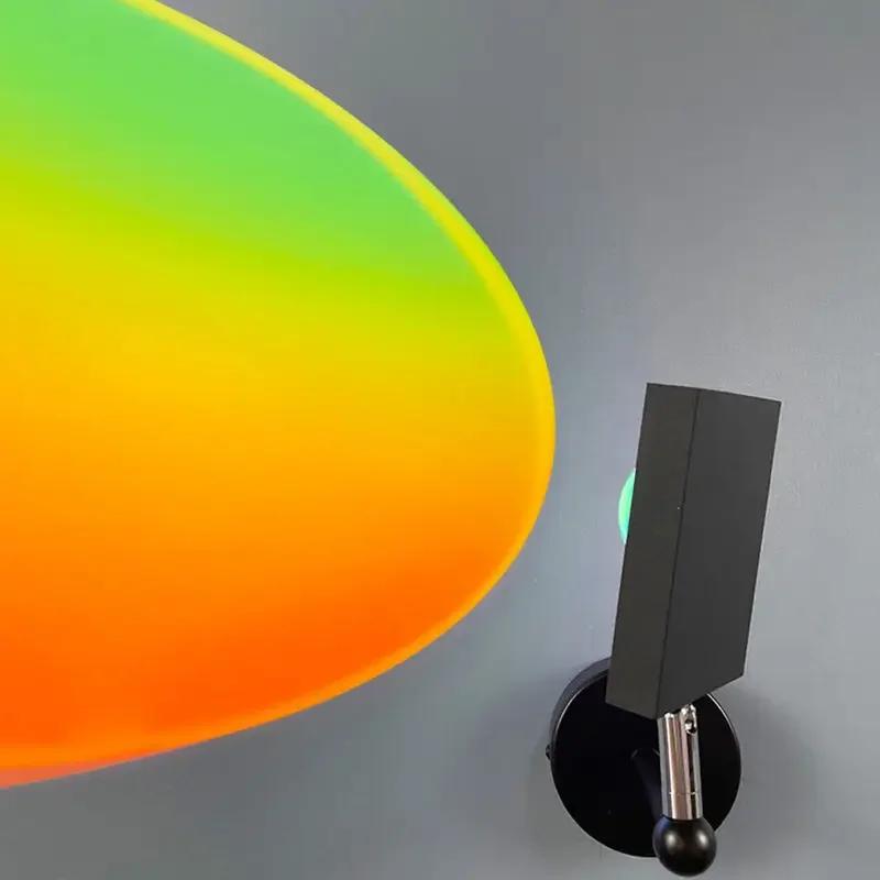 DurableSunset Light Photo Projection Wall Light Rainbow Atmosphere Sunset Decoration Bedside Sunset Red Wall Light