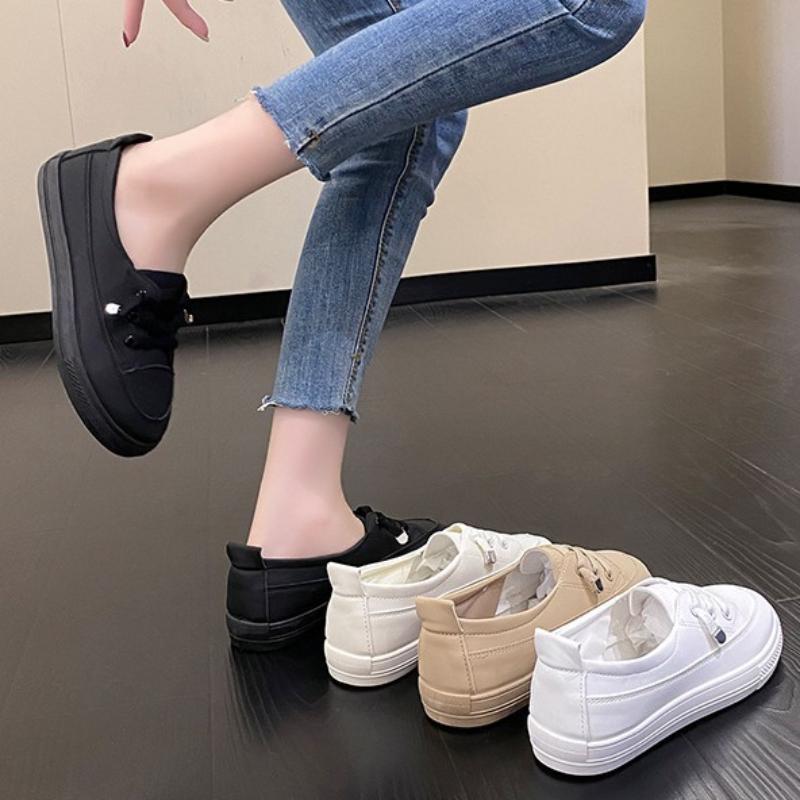 Fashion Fashion Versatile Woman Shoes 2025 Spring New One Foot Flat Shoes Simple Women's Sneaker Comfort Women Casual Shoes Zapatos