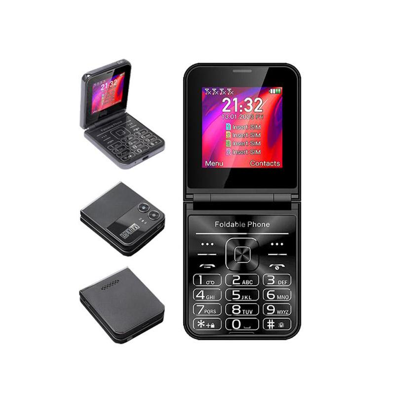 F265 Klapphandy 2,55 Zoll 1400 mAh FM-Radio Kamera Taschenlampe 4 SIM-Karte 2G Feature Phone