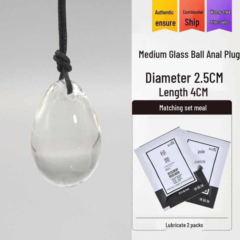 Unisex Glass Anal Plug: Beginner's Erotic Crystal Beads for Outdoor Use and SM Training