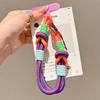 [Longsheng] Mobile Phone Lanyard Removable Braided Hand Rope Short Wrist Ring Dual-purpose Portable Women's Dopamine Contrasting