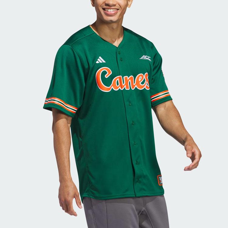 adidas Miami Reverse Retro Replica Baseball Jersey Dark Green Men Streetwear IN2017