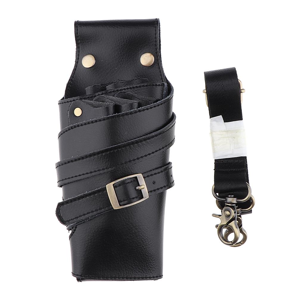 s Holder Leather Pouch Hairdressing Styling Hair Tools Display Stand - Black, 23 x 10cm