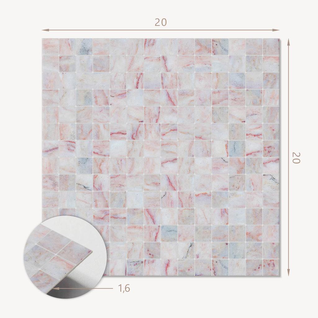 Decorative Tiles with Graphics Adhesive Mosaic Pattern Made of Squares 20X20X20 Cm