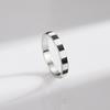 Modian 925 Sterling Silver Black And White Enamel Trendy Ring For Women Unique Design Rings Fine Jewelry Party Vacation Gift