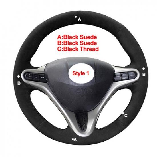 DIY Hand Sew Car Steering Wheel Cover For Honda Civic Civic 8 2006-2011 3-Spoke