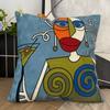 Stickerei Abstrakt Kissenbezug Baumwolle Kissenbezüge Picasso Dekorativ Überwurf Kissenbezüge für Sofa Wohnzimmer Heimdeko