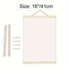 A Modern Style Solid Wood Poster Frame Hanger with Interchangeable Spacers for Rectangular Clip Picture Frames, Vertical Orientation, Reusable DIY