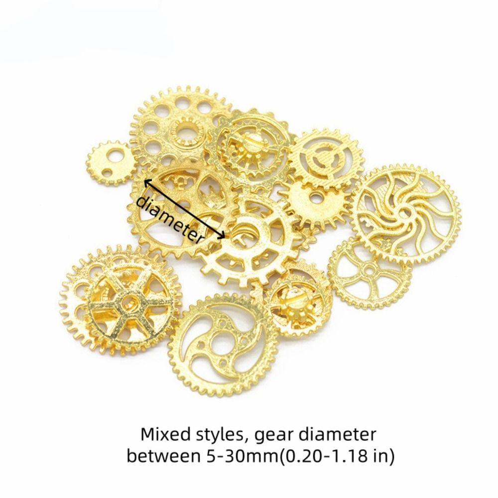 Zinc Zinc Alloy DIY Jewerly Accessories 10 Color Mixed Gear Decoration Punk Steam Gear Pendant  Craft Lovers
