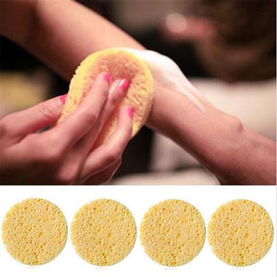 Natural Wood Fiber Face Wash Cleansing Round Sponge Makeup Tool Women