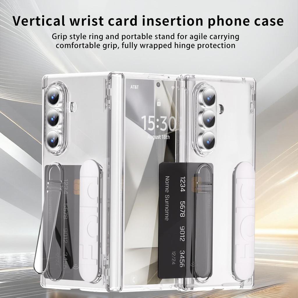 Etui do Samsung Z Fold7/6 ze stojakiem i paskiem na nadgarstek - Kompatybilne z Fold5/4