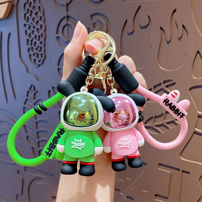 Tide Cool Bear Keychain Pendant Creative Cartoon Couple Car Key Chain Schoolbag Small Pendant Small Gift
