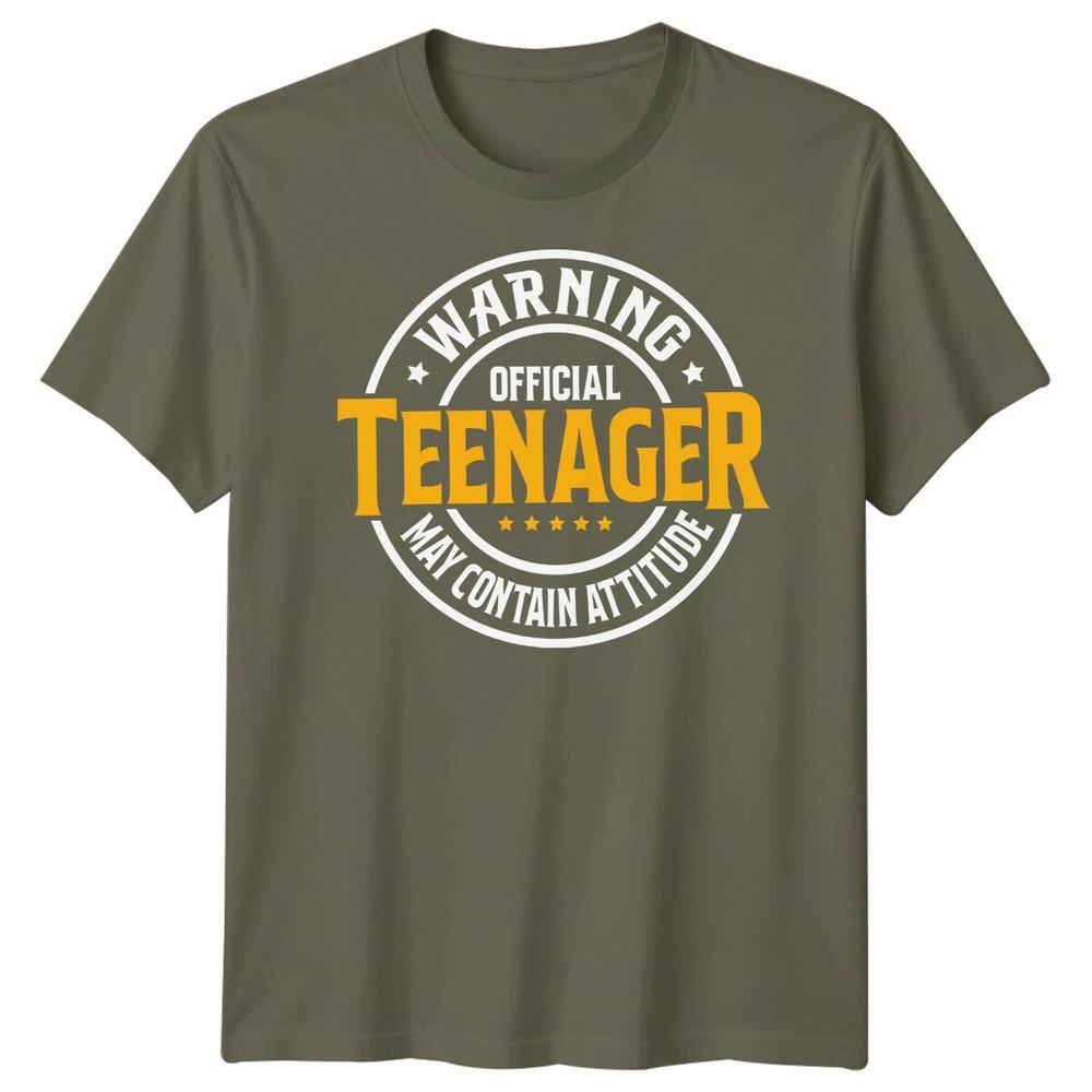 Official Teenager Warning May Contain Attitude Teen Unisex Graphic Tee Unisexs Top