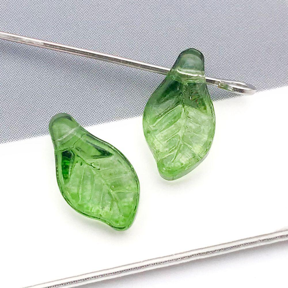 Set of 20 Colorful Transparent Glass Leaf Charms with Gold Edging for DIY Bracelets, Necklaces, and Accessories
