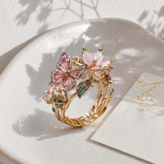 Flexibler Ring Leichte Legierung Fingerring Schmetterling Blumenform Verstellbare Öffnung Langlebig