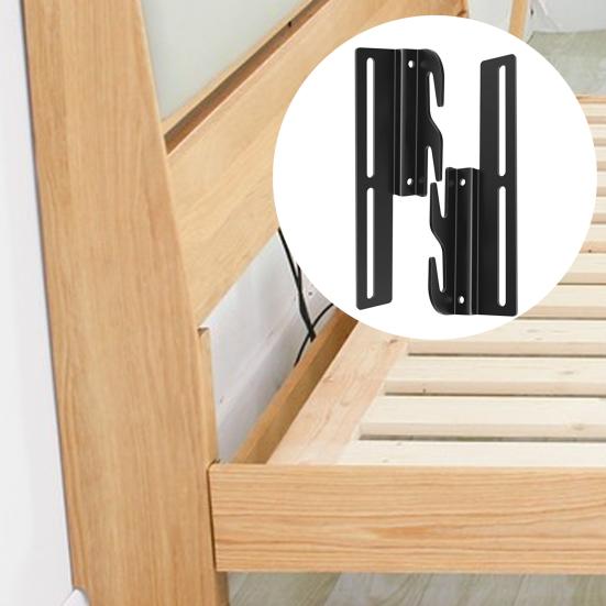 2/4Pcs Bed Frame Conversion Bracket with Hardware Bolt-On to Hook-On Headboard Adapter Bracket Bed Rail Hook Plate Adapter Headboard Attachment Kit