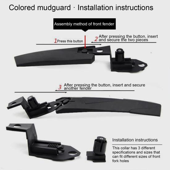 1 Set Bicycle Fender Quick Release Easy To Install Mountain Bike Mudguard Rainy