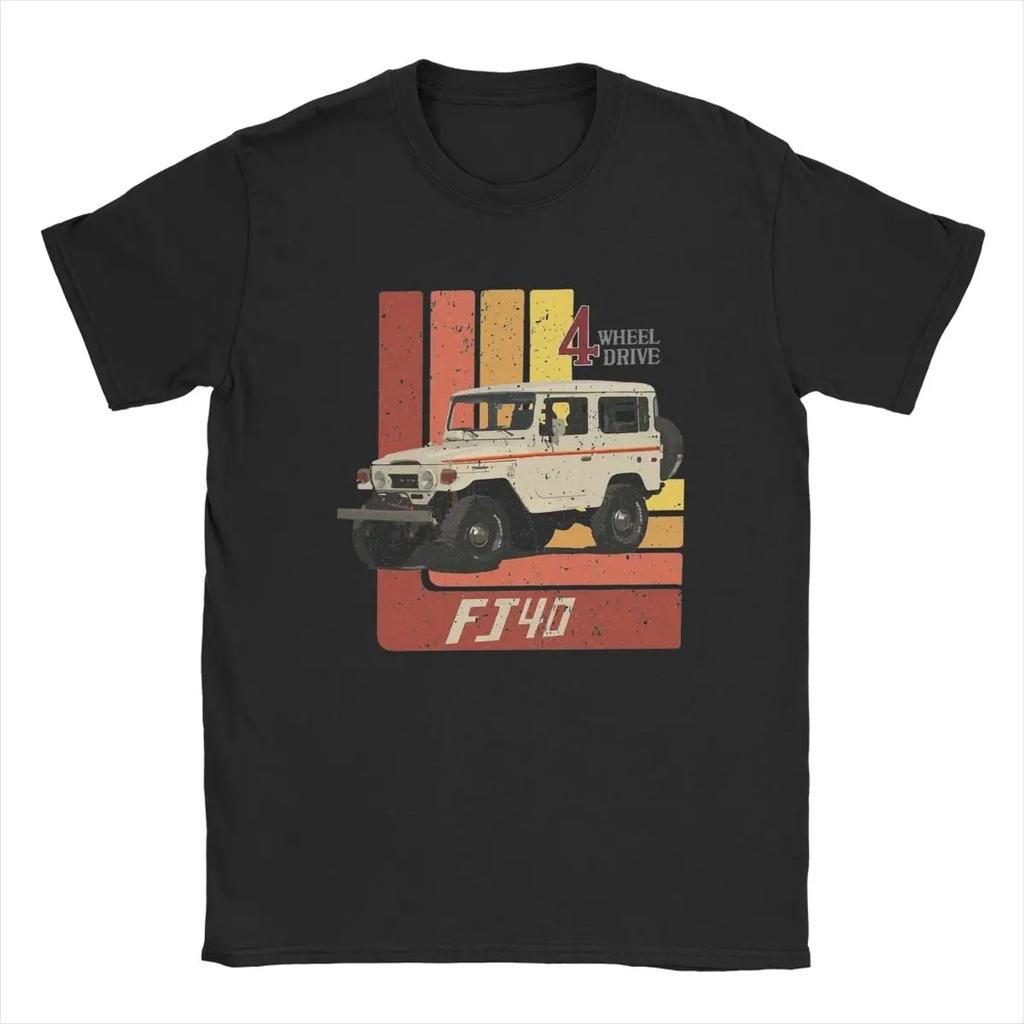 Land Car Cruiser J80 Route T-Shirt Homme Vintage Série 80 T-Shirt Coton Vintage Col Rond Manches Courtes T-Shirt Nouveauté Hauts