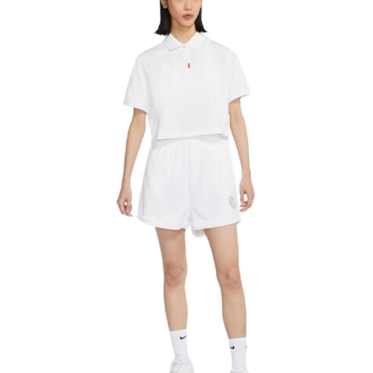 Nike Solid Color Polo Shirt Women Tops White DC3427-100