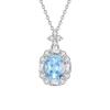 S925 Sterling Silver Natural Gemstone Necklace for Women, Multi-Color Crystal Pendant, Versatile Jewelry