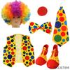 Roleplay Joker Outfit With Clown Nose And Wig Set For Cosplay Costume Events