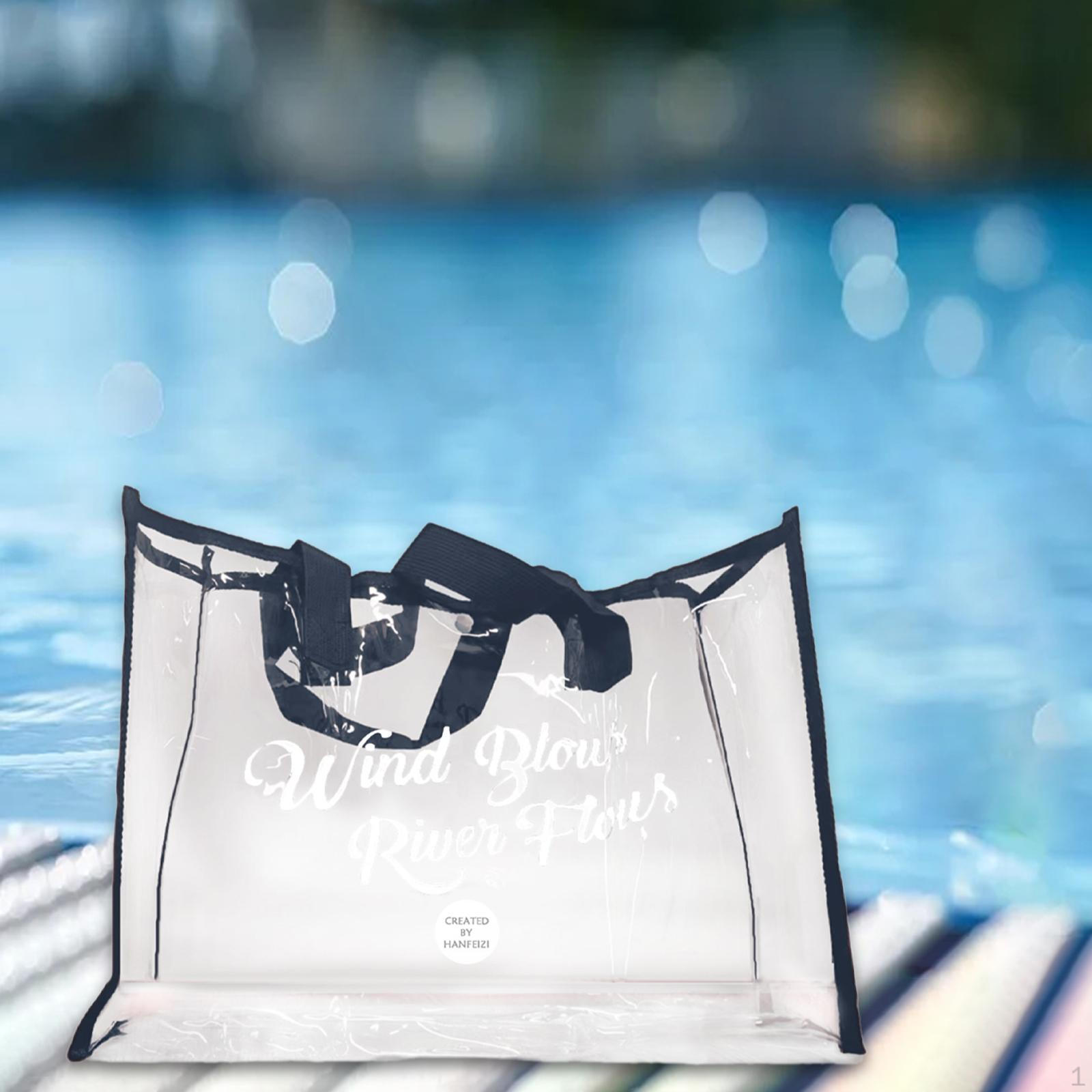 

Прозрачная сумка-тоут для пляжа, легкая косметичка для хранения, дорожная сумка из ПВХ тёмно-синий