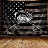 Land Amerikanische Flagge Bär Wandteppich Rustikal Jagd Camo Barsch Bär Schwarz und Weiß Wandteppich Wandbehang für Männer Schlafzimmer Hütte