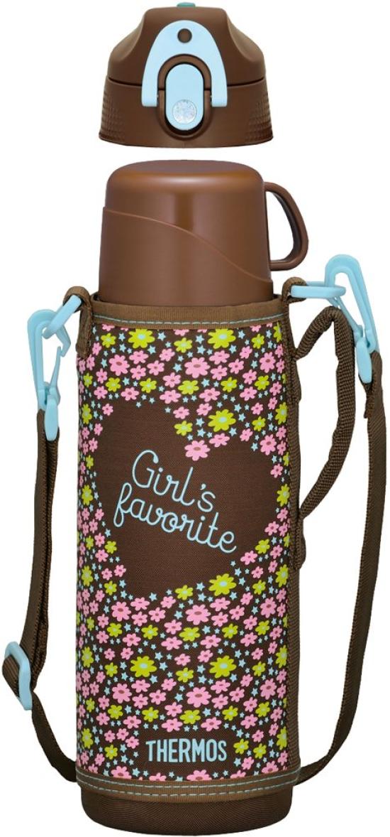 

Термос с вакуумной изоляцией 2WAY Бутылка FFR-1004WF F-BW Flower Brown 1.0L