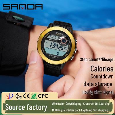 Orologio Multifunzionale Sanda Trendy per Sport Outdoor: Timer, Contapassi, Luce Notturna, Contacalorie, Impermeabile.