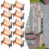 10pcs Park Bench Model Park Railway Layout Landscape Simulation Bench Decoration Outdoor Landscape Garden Scene Decoration