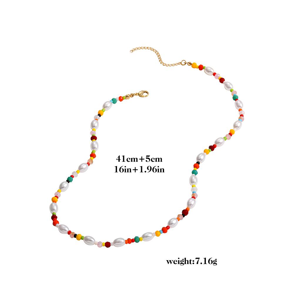Bohemian Colorful Butterfly Fruit Shape Beaded Strand Necklaces for Women Boho Pearl Chokers Necklace Summer Handmade Jewelry
