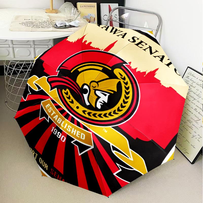 Ottawa Hockey Team Umbrella Folding Umbrella, Automatic Umbrella 8-Frame for Travel, Camping Use Gift for Halloween Christmas