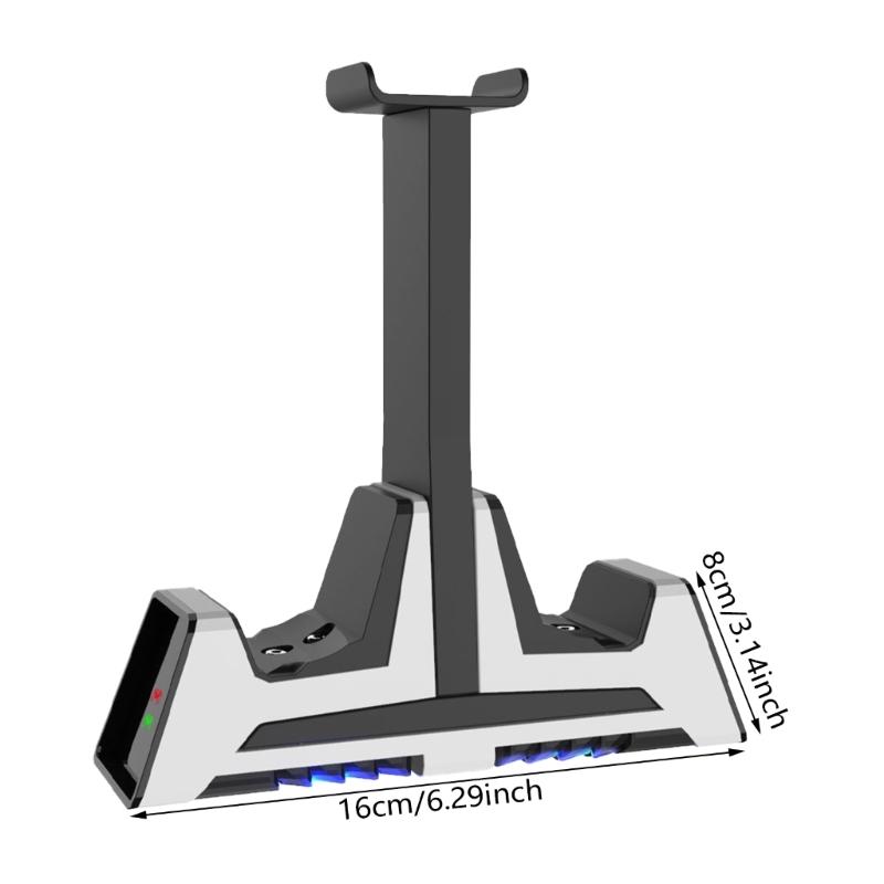 2 in 1 Game Controller Charging Dock Station Equipped with Headphone Holder Stand for P5